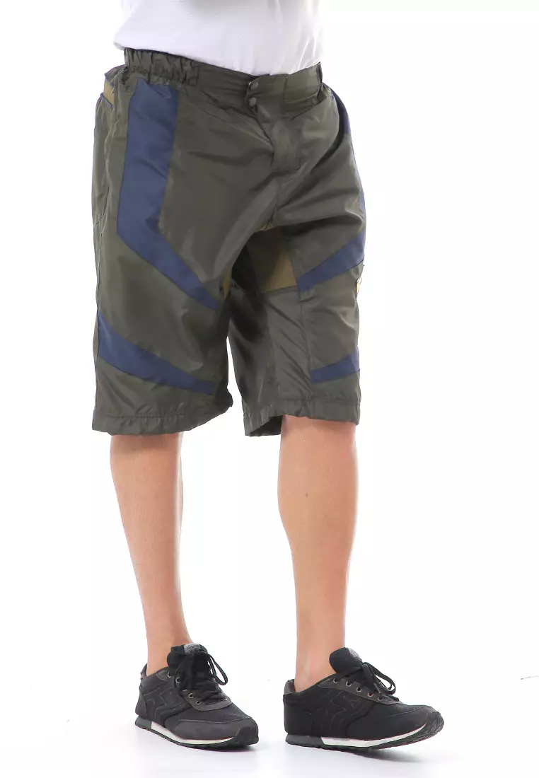 Grissham Celana Pendek Pria Waterproof Short Pants Kasual Comportable Material Parasut ORIGINAL - Army Green