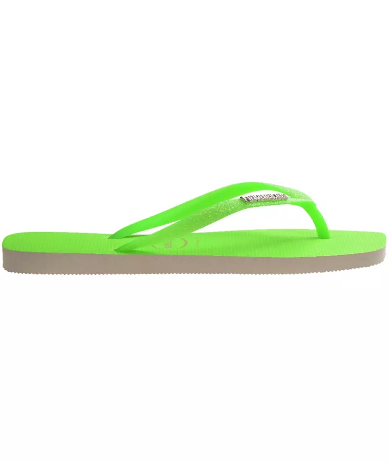 [ONLINE EXCLUSIVE] Havaianas 1496 Slim Square Glitter Neon Beige/Green - Sandal Wanita