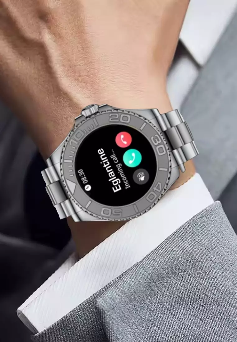 Sport/Luxury Smart Watch, Daily Life Waterproof, Stainless Steel Bracelet + 1 free Silicone Strap