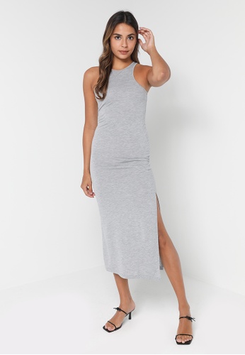 French Connection grey Solid Mead Racer Bodycon Dress 9A988AA4FD077BGS_1