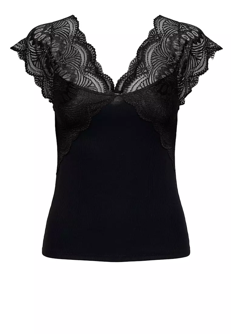 V-Neck Lace Top