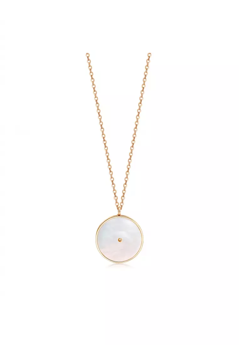 Delicate Gold 18K Rose Gold Romantic Clock Necklace for Women 91874N