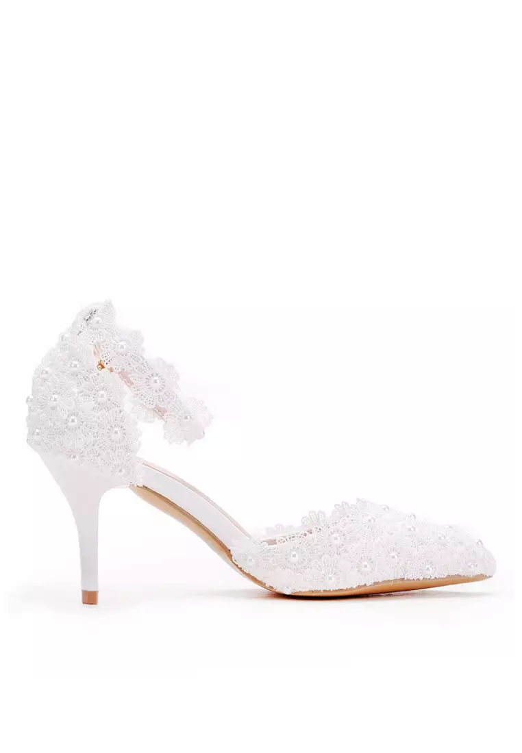 Discount on Twenty Eight Shoes  shoes - SKU: VANSA Pearl Lace Evening and Bridal Shoes VSW-P09