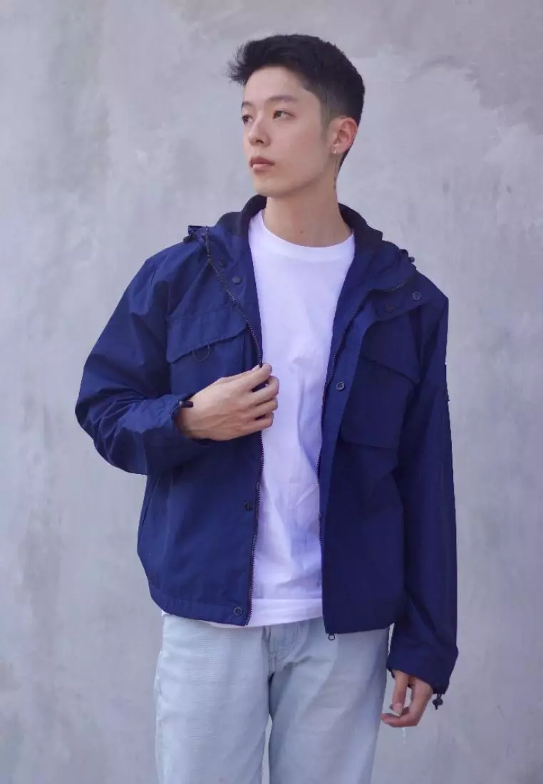 Kale James Navy / Jaket premium berbahan dasar Micro Taslan