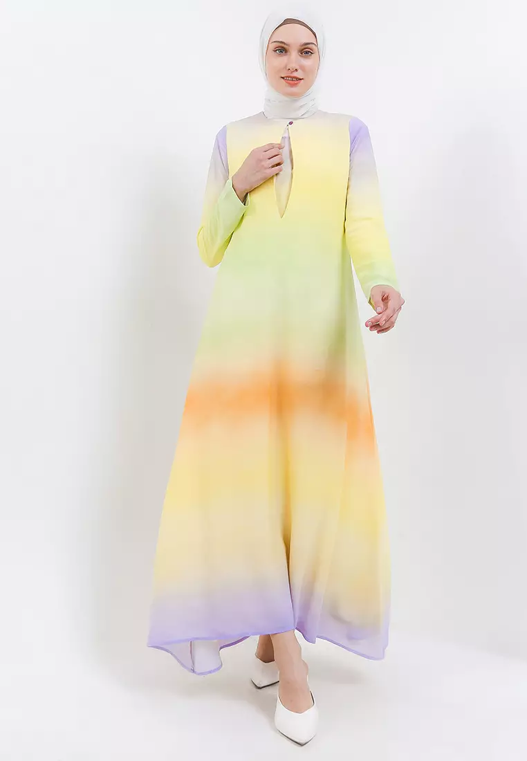 chinese dress ladies Juna Maxi Dress — Green Leaf Print