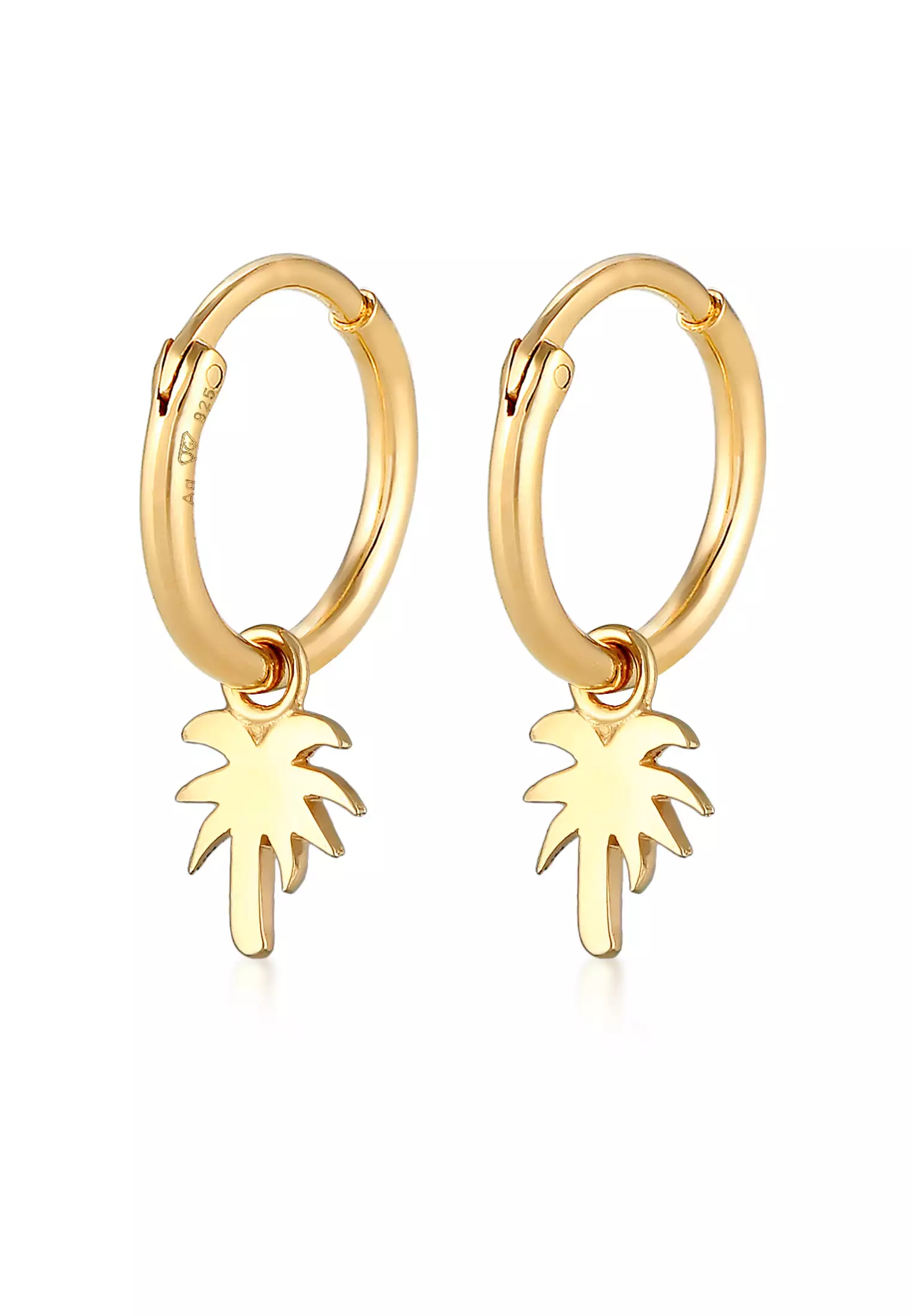 Buy Elli Germany Earrings Creoles Palm Pendant Trend Filigree Gold