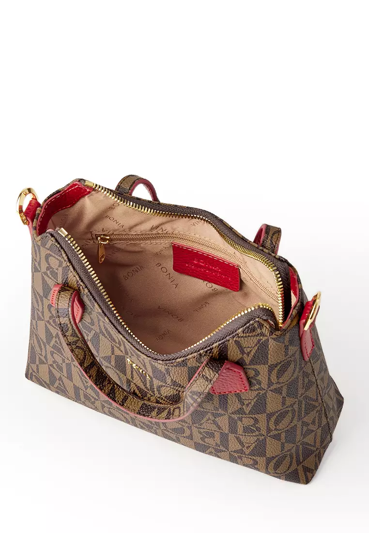 Bonia Red Cira Monogram Sling Bag