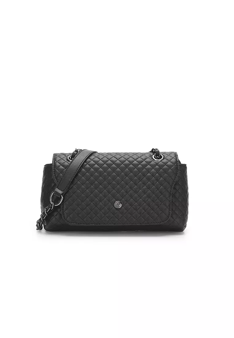 Quilted Sling Bag / Crossbody Bag - Black