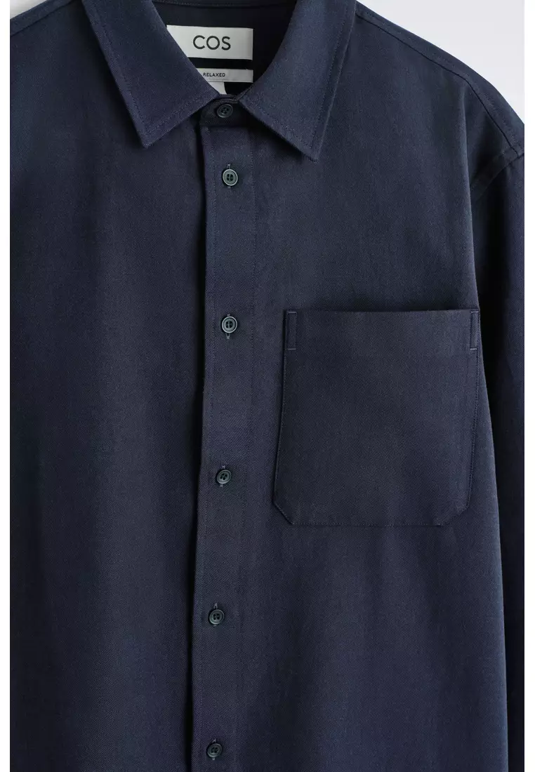 RELAXED BRUSHED COTTON-BLEND SHIRT
