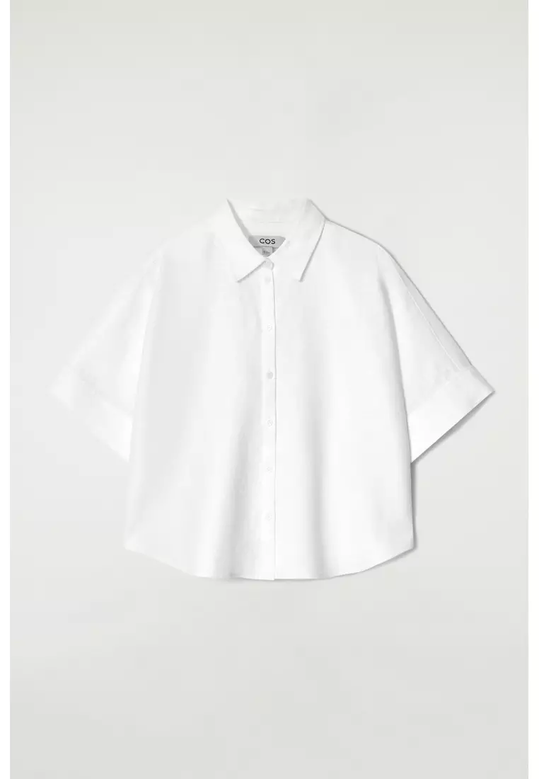 BOXY SHORT-SLEEVED LINEN SHIRT