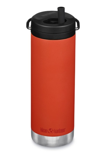 Klean Kanteen red Klean Kanteen Insulated Tkwide 16oz Water Bottle (with Twist Lid) (Tiger Lily) 09BB0AC41C19BFGS_1