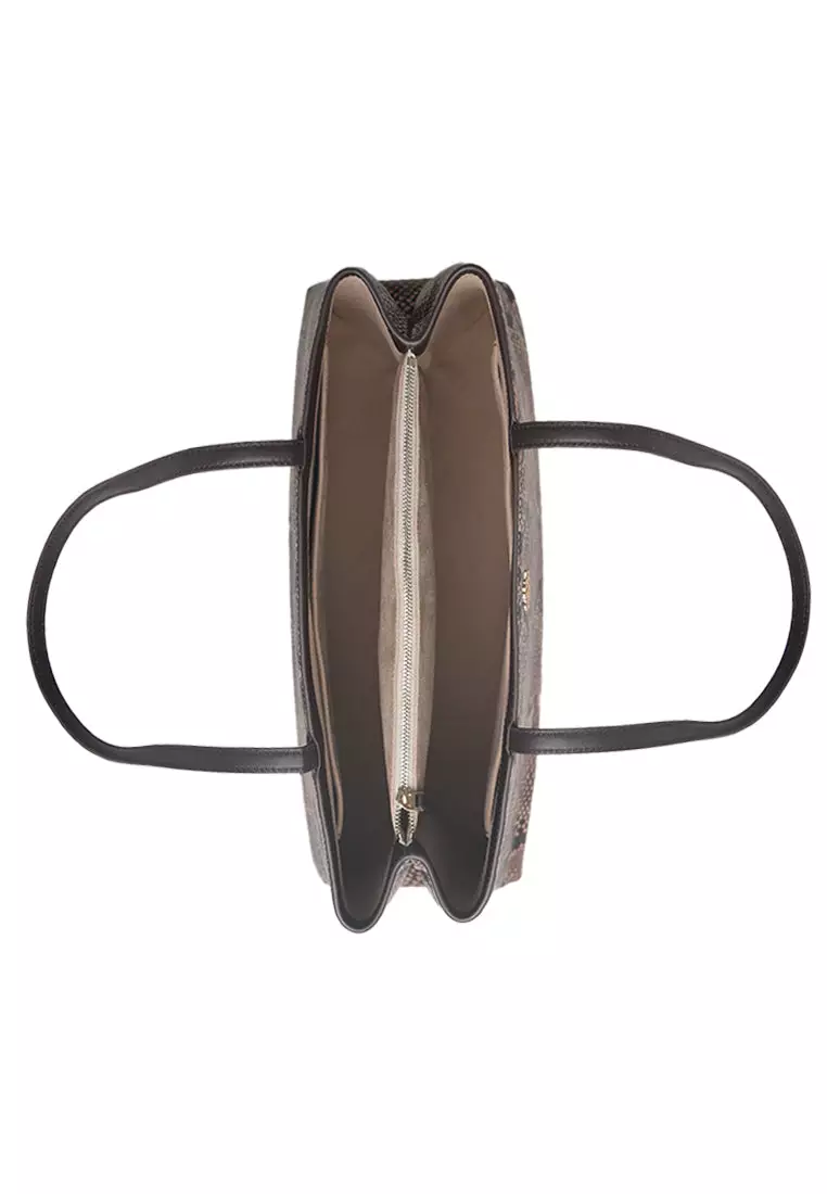 Tory Burch Britten Snake Embossed Tote Bag In Shell Pink 162841