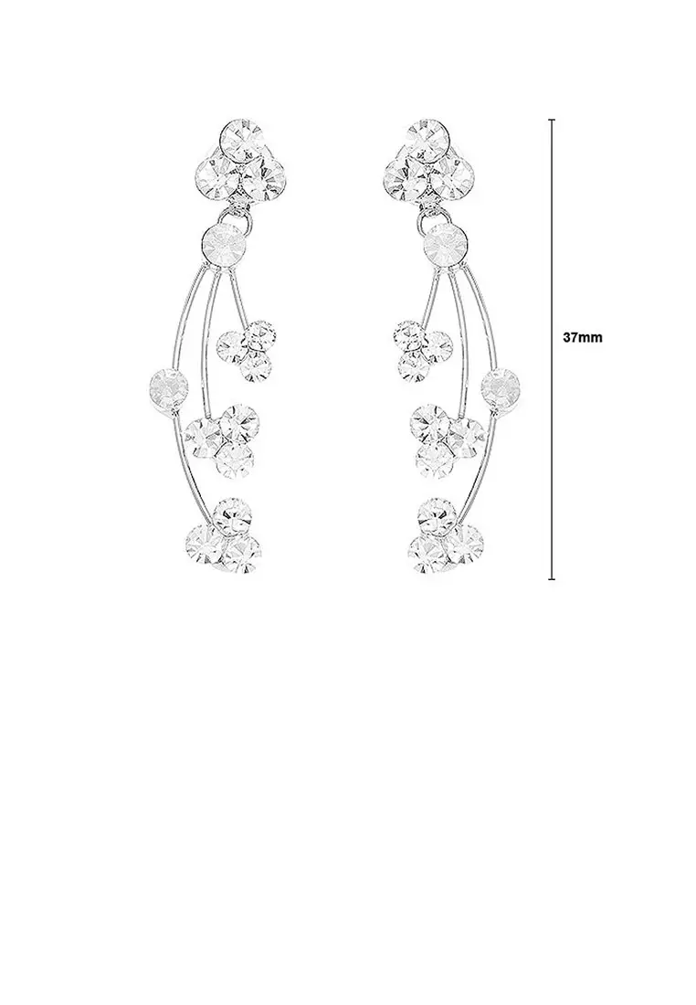 Elegant Rainbow Earrings with Silver Austrian Element Crystals