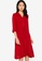 ZALORA BASICS red Tie Waist Midi Shirt Dress 6284CAAF76918BGS_1