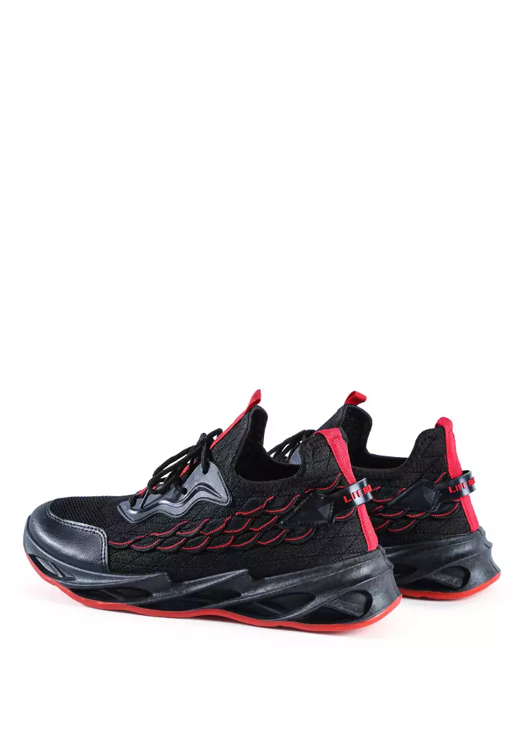 Buy London Rag Fish Scale Goovy Running Trainers in Black 2024