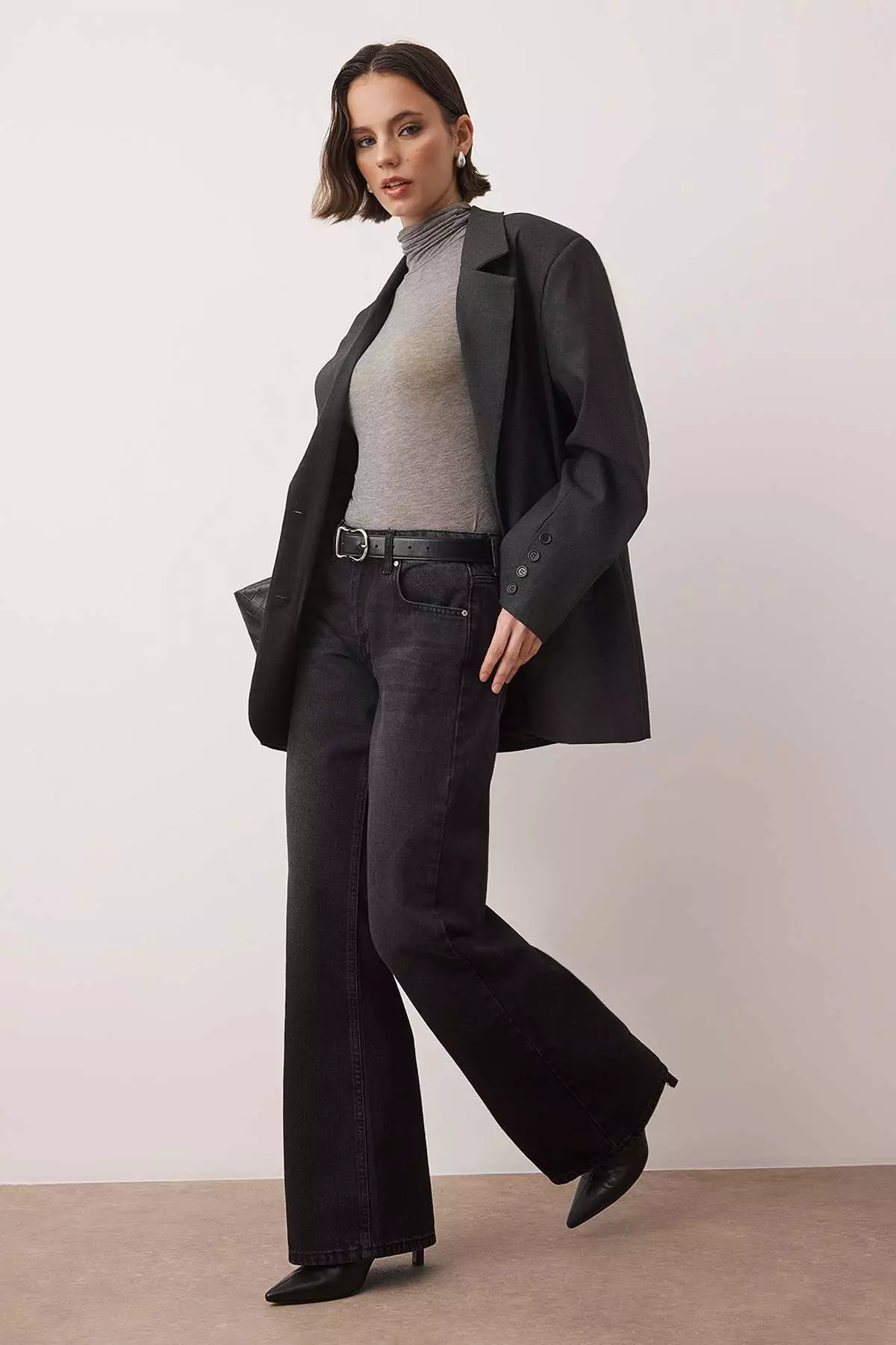 Black Low Waist Wide Leg Wide Leg Jeans Twoaw26Je75