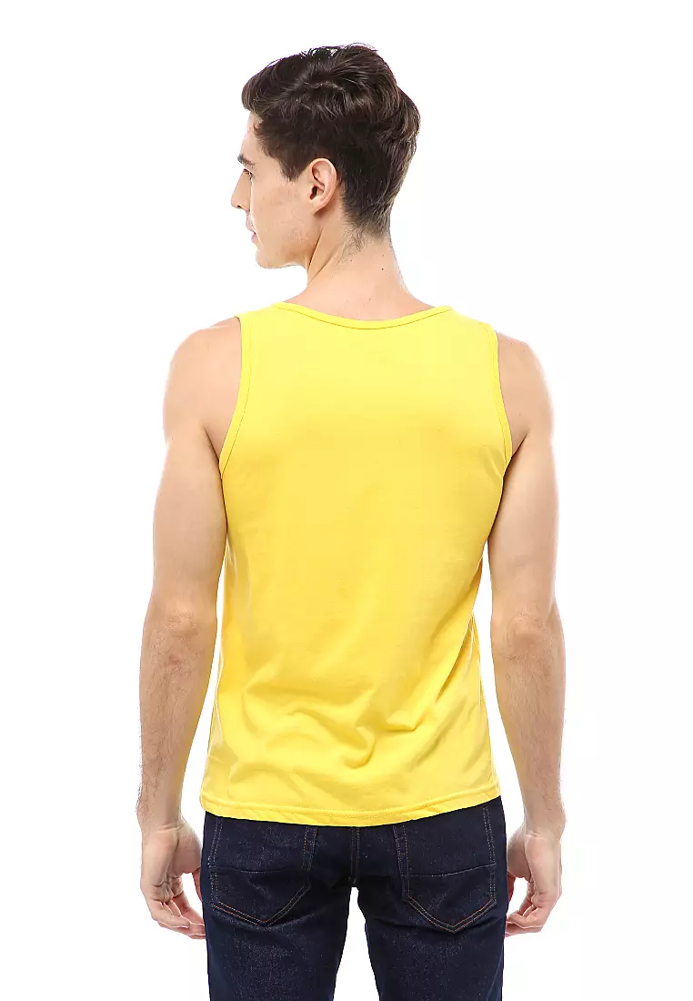 Agies Pakaian Dalam Pria Tank Top Singlet Goose feather Motive Material Cotton ORIGINAL - Yellow