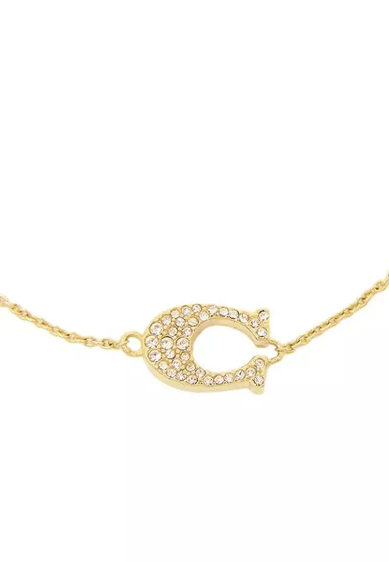 Coach  Pave Signature Slider Bracelet (91427)-GLD