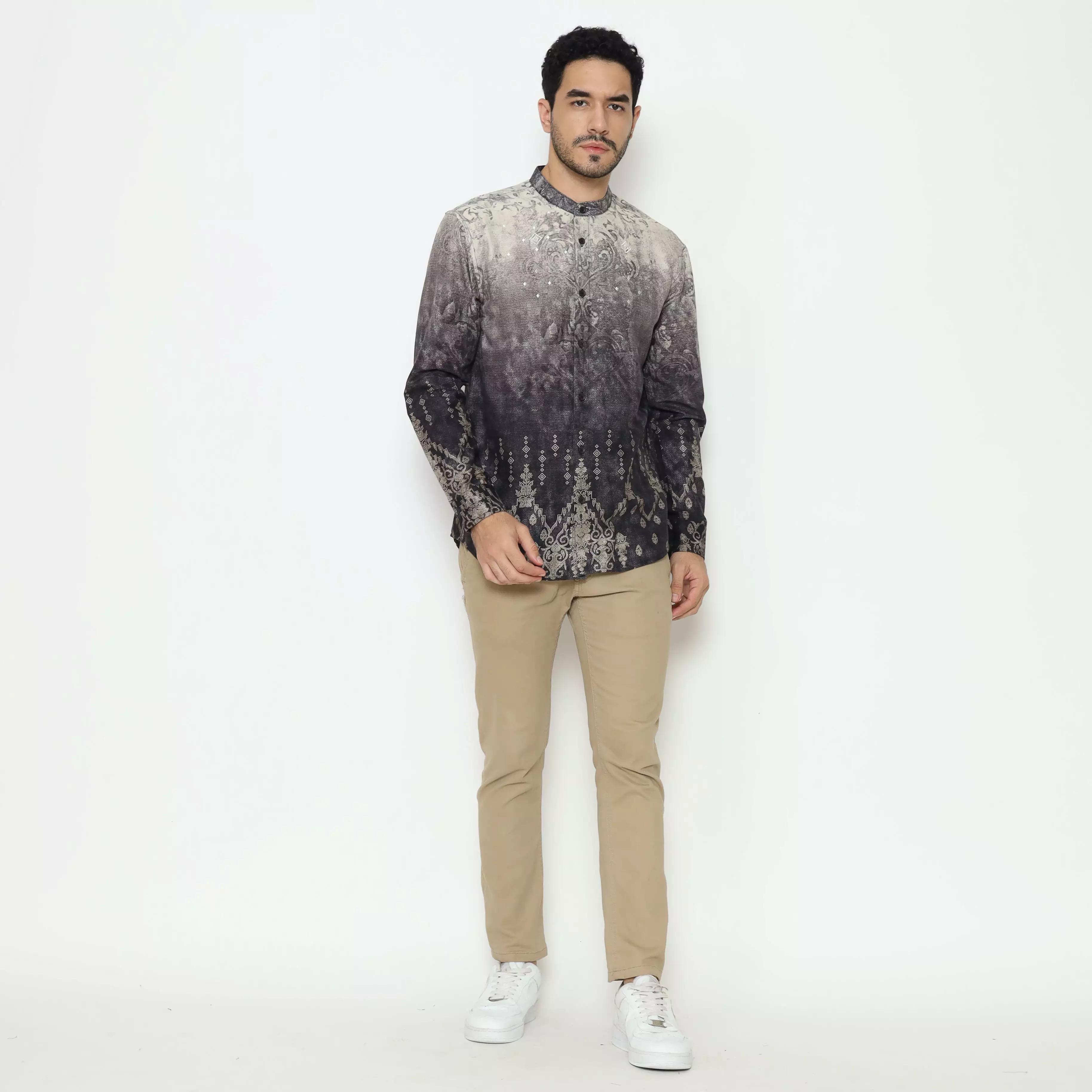 AMK Kemeja Koko Pria Lengan Panjang KK Abyan L/S Black