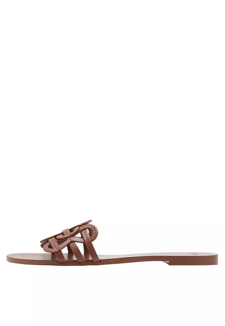 Buy Mango Leather Sandals with Intertwined Strap 2026 Online | ZALORA ...