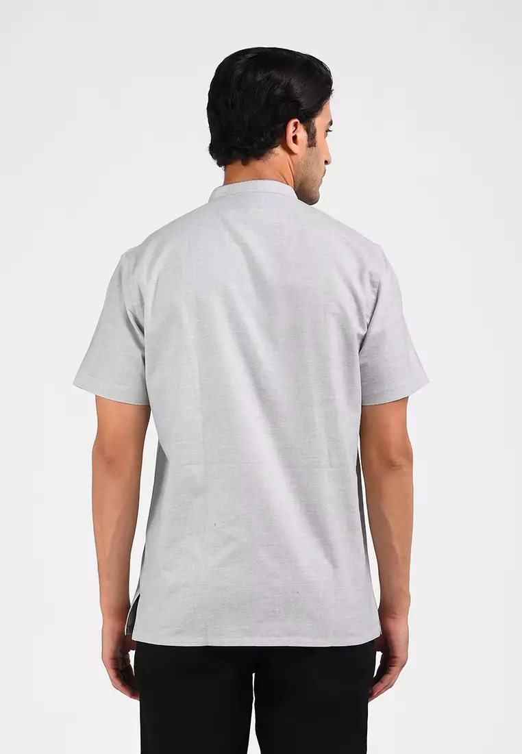 MOC Kemeja Koko Lengan Pendek Pria MUFASA-GREY