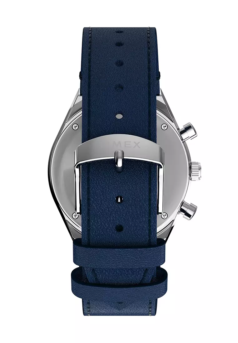 Timex Q Blue Leather Analog Quartz Watch For Men TW2Y36100