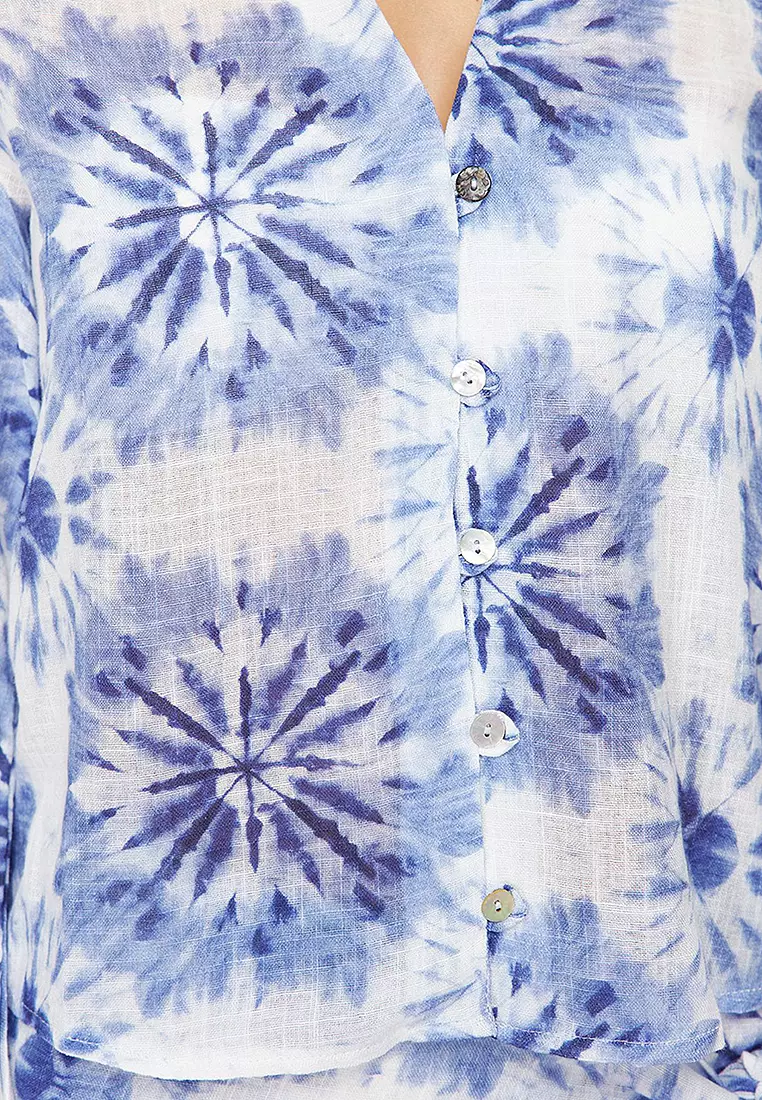 Patterned Crop Shirt