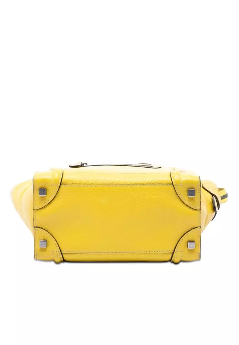 Pre-Loved Celine Micro Leather Luggage Tote