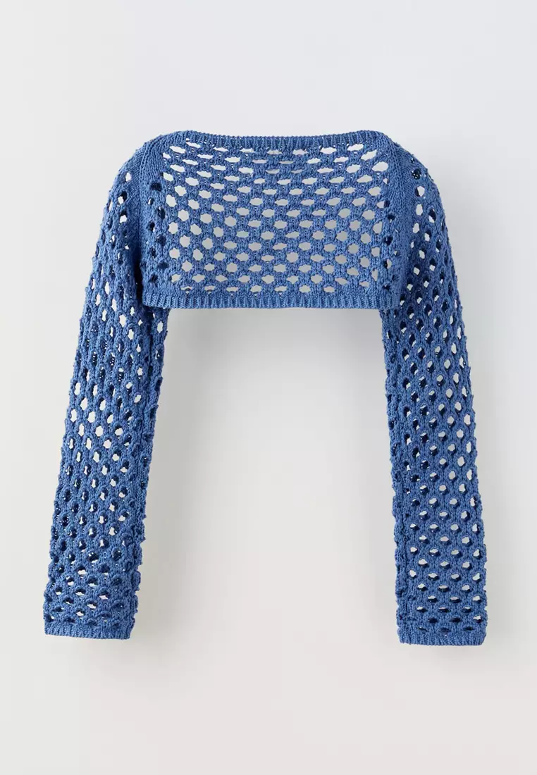 Mesh Knit Sweater with Openwork