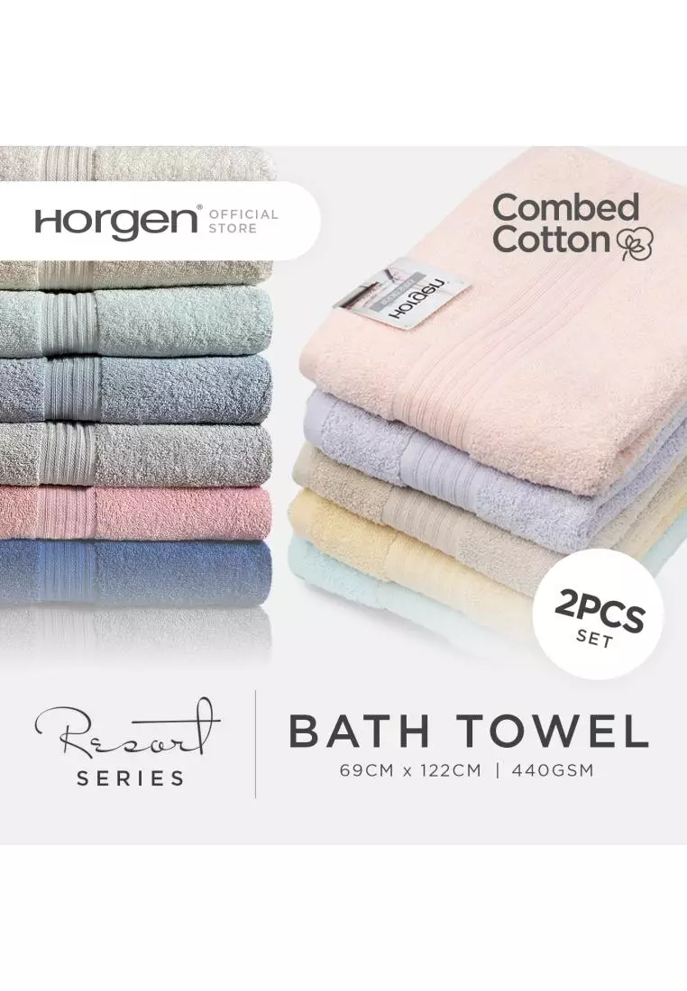 Buy Horgen 2pcs Bath Towels Set Horgen Resort Series Combed