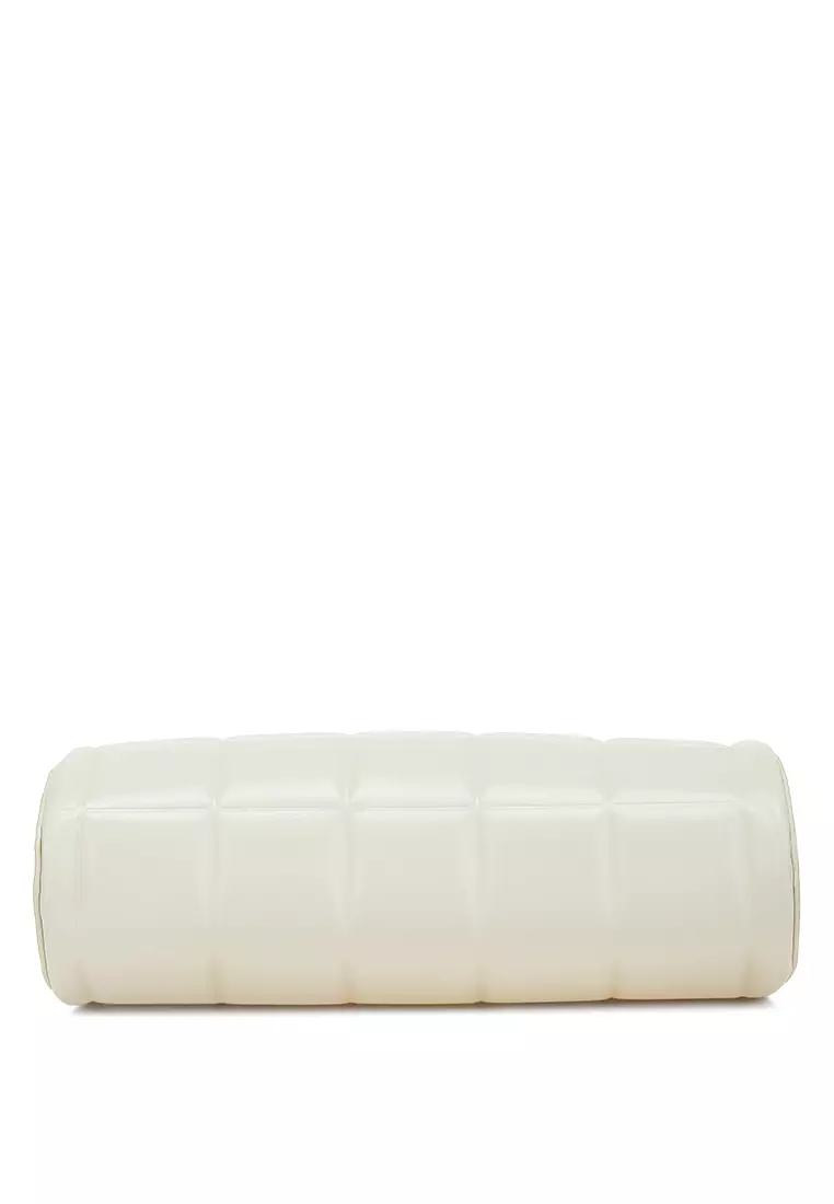 Tas Selempang Bantal Silinder Krim