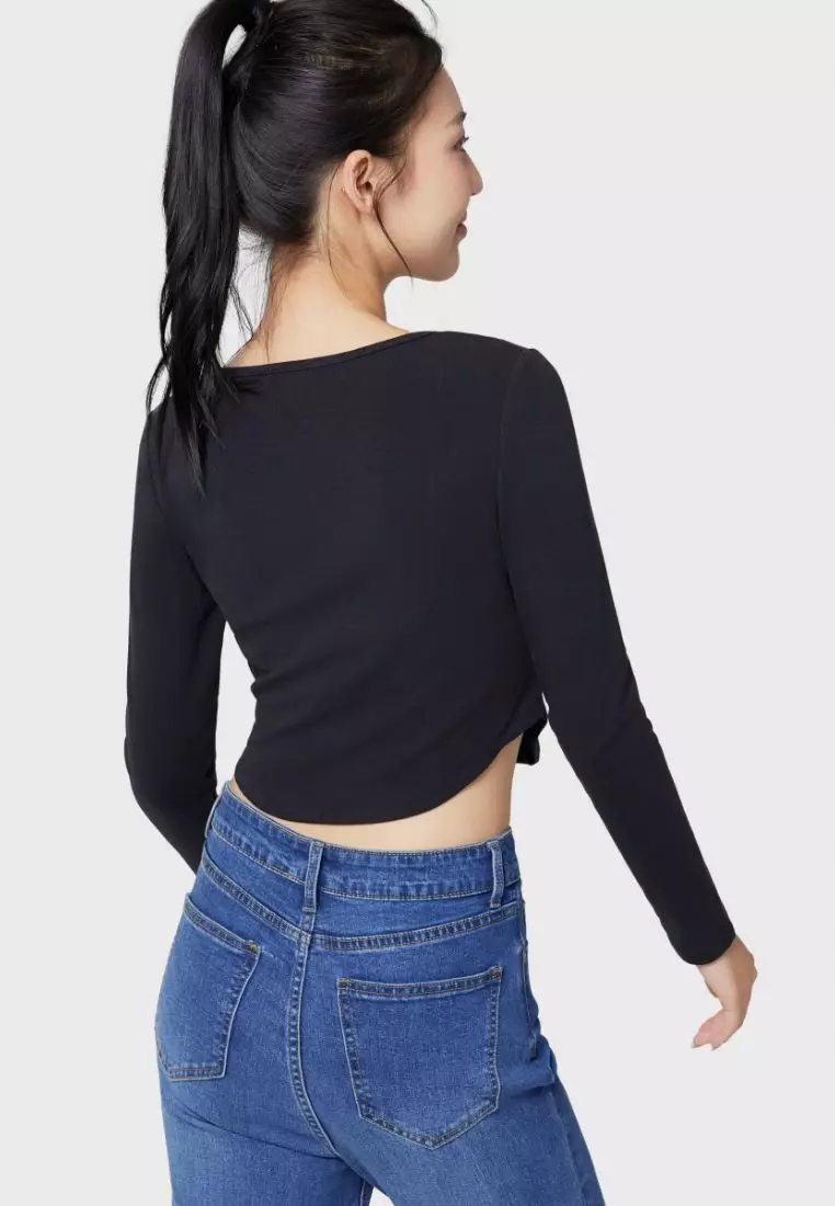 SEKI Y2K COTTON SLIM CROPPED TOP FOR WOMAN GIRL TP10419