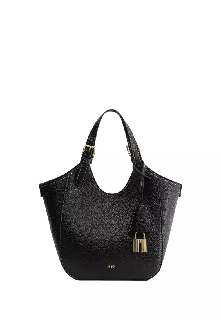 Ines Padlock Tote Bag - Black