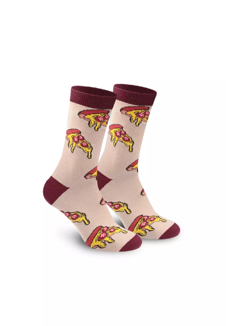 Knit Men's Pizza Cotton Light Performance Crew Socks 1 Pair KMC2203