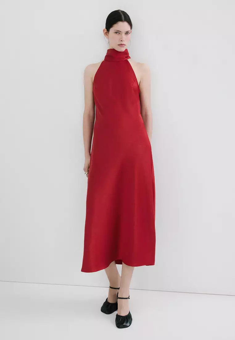 Halter-Neck Dress With Bow