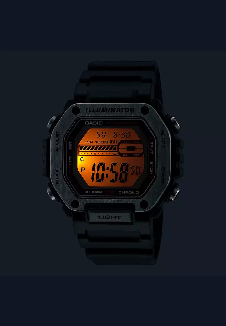 Casio - Jam Tangan Digital Pria - Black - Resin Strap - MWD-110H-1AVDF