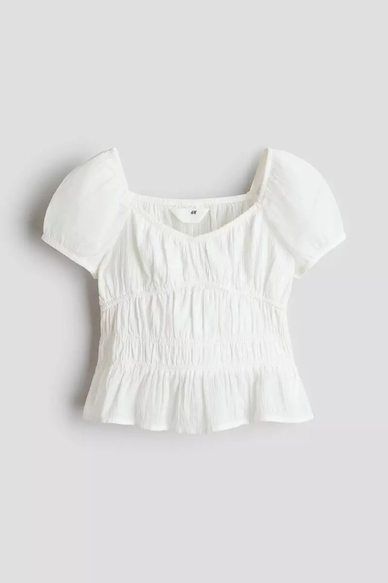 Crinkled cotton top