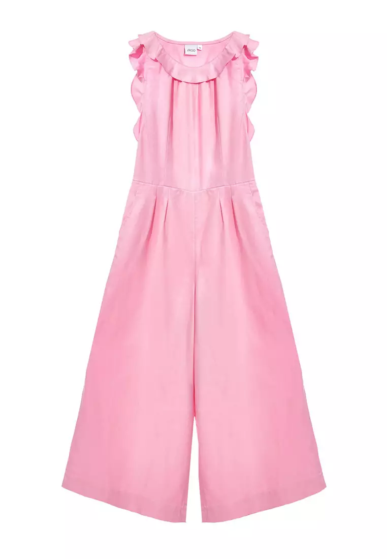 Pink Ruffle Detail Jumpsuit