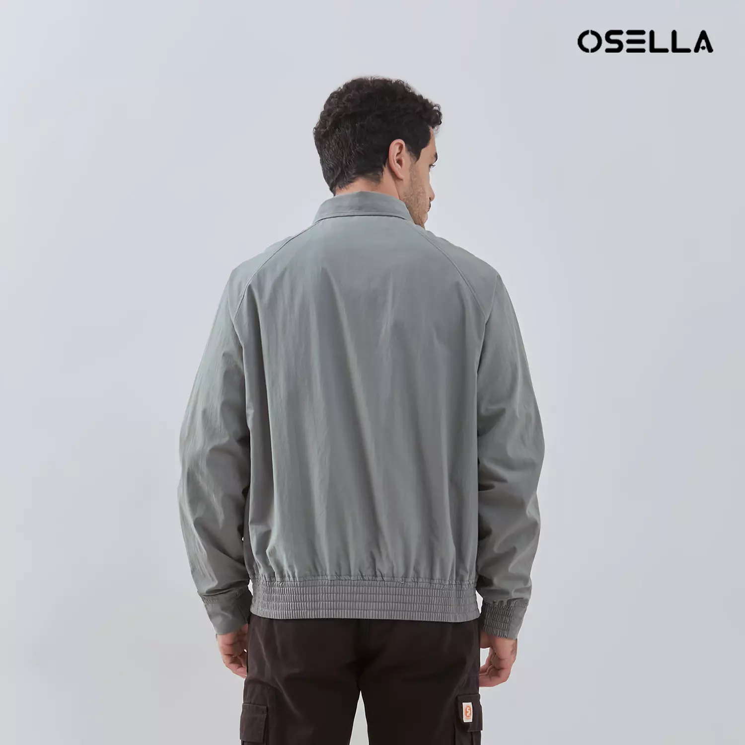 [NEW] Osella Tommy Nylon Cotton Bomber Jacket In Lafayette Green 1061400219 | Jaket Bomber Pria
