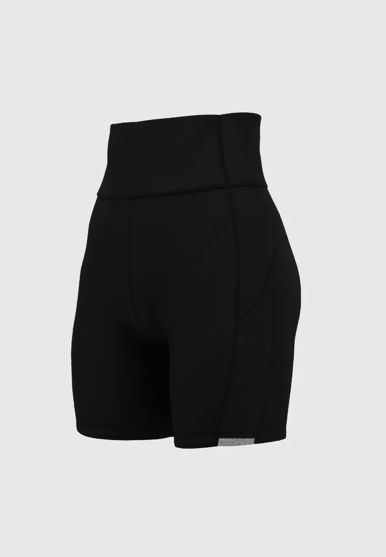 Meshed Elegance High Waist Bike Shorts
