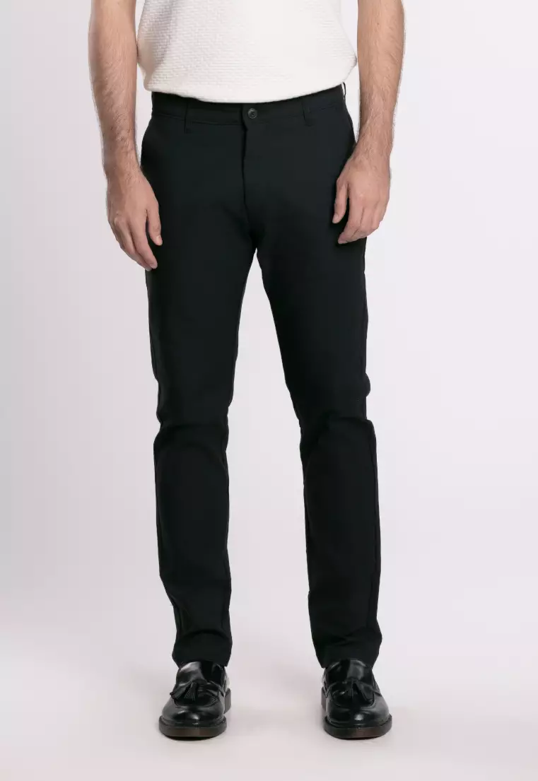 MOC Celana Panjang Chinos Pria Slim Fit BARNIE-BLACK