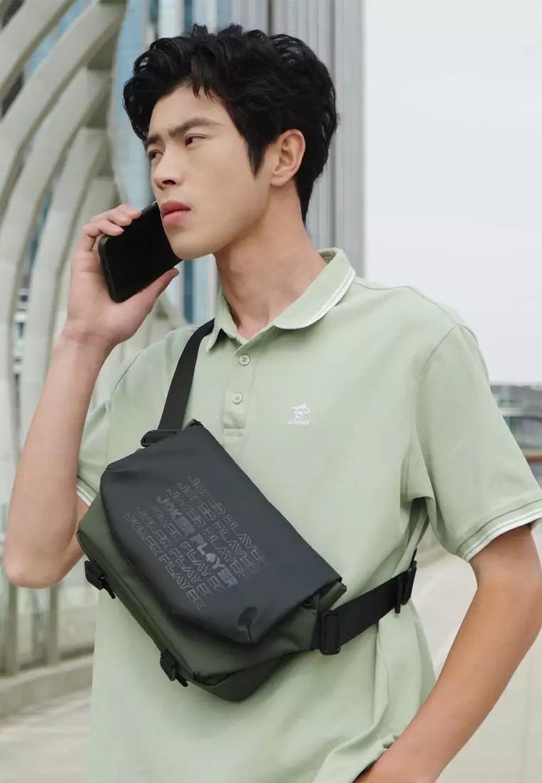 Men's Chest Bag / Sling Bag / Crossbody Bag (Tas Dada / Tas Selempang Pria) - Hitam / Hijau
