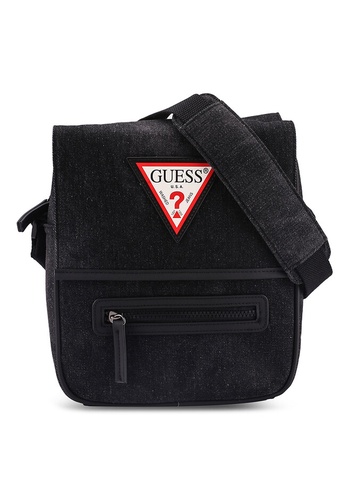 GUESS black Logo Patch Crossbody Bag 671F3AC3D1FC03GS_1