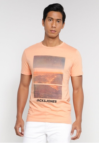 Jack & Jones orange Short Sleeves Billboard Tee 99945AA1B3F184GS_1