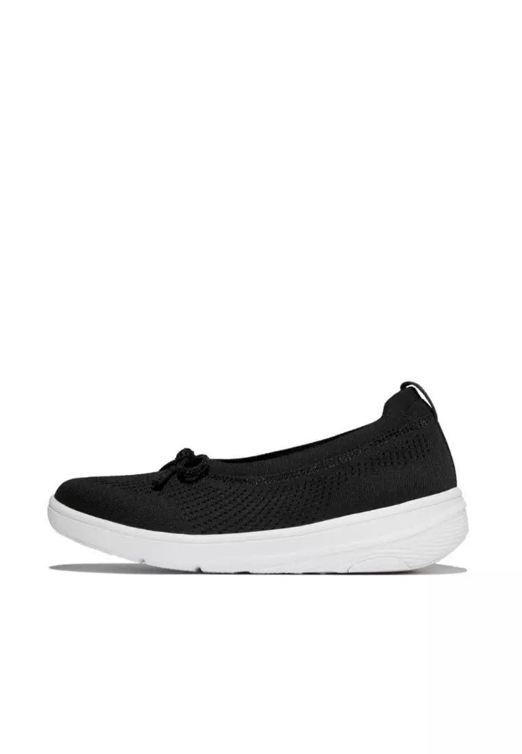 FITFLOP Super-Q Bow Crystal-Trim Knit  Ballet Flats