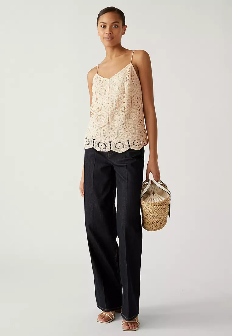 Cotton Rich Embroidered Cami Top