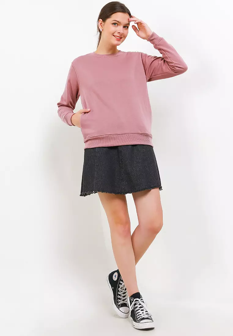 Cotton Well Sweater with Hidden Pocket Deep Mauve | Jaket Tebal dengan Kantong Tersembunyi Berry