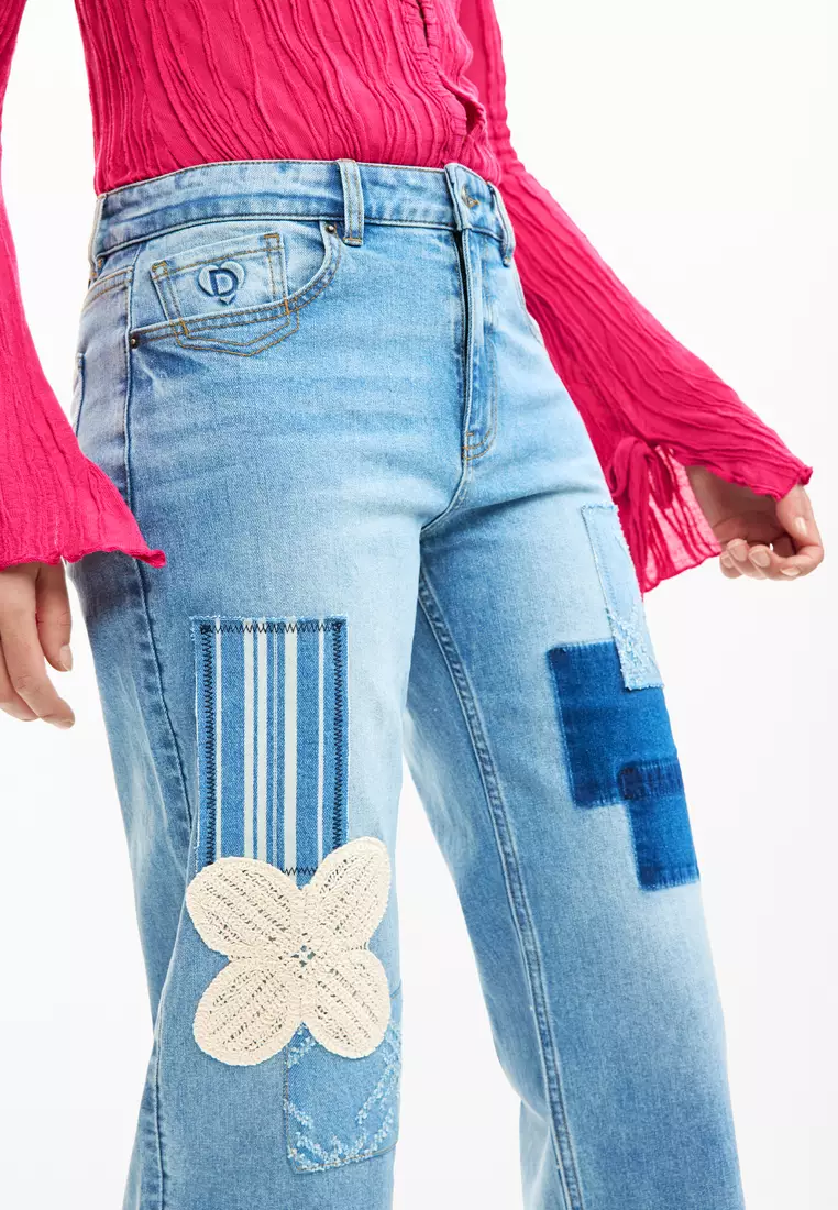 Crochet patch jeans