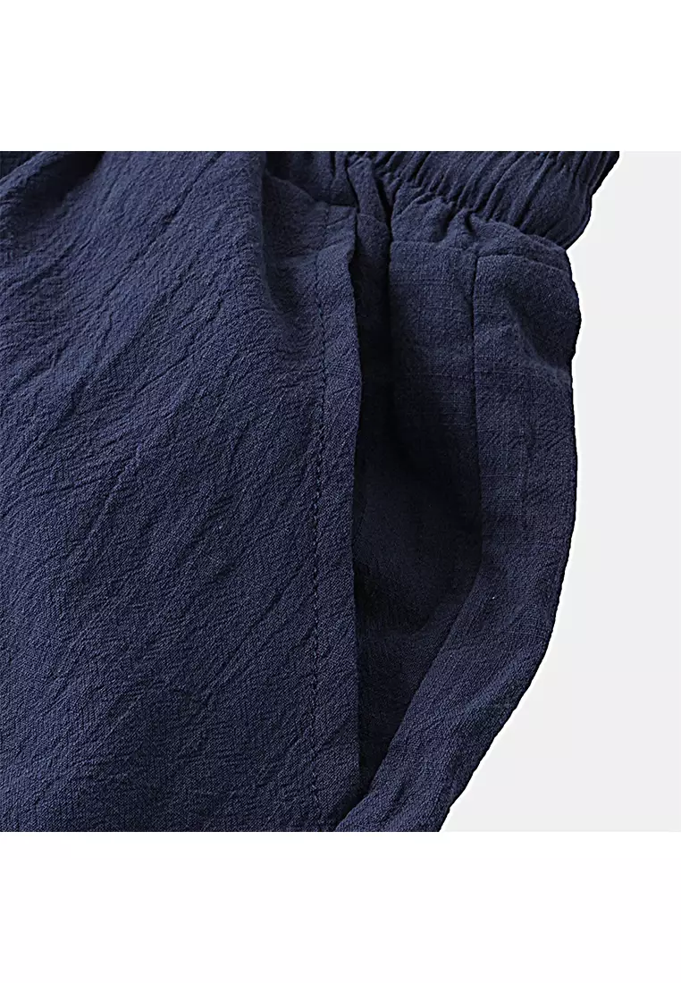 Cotton Linen Solid Color Beach Shorts YL-DK01