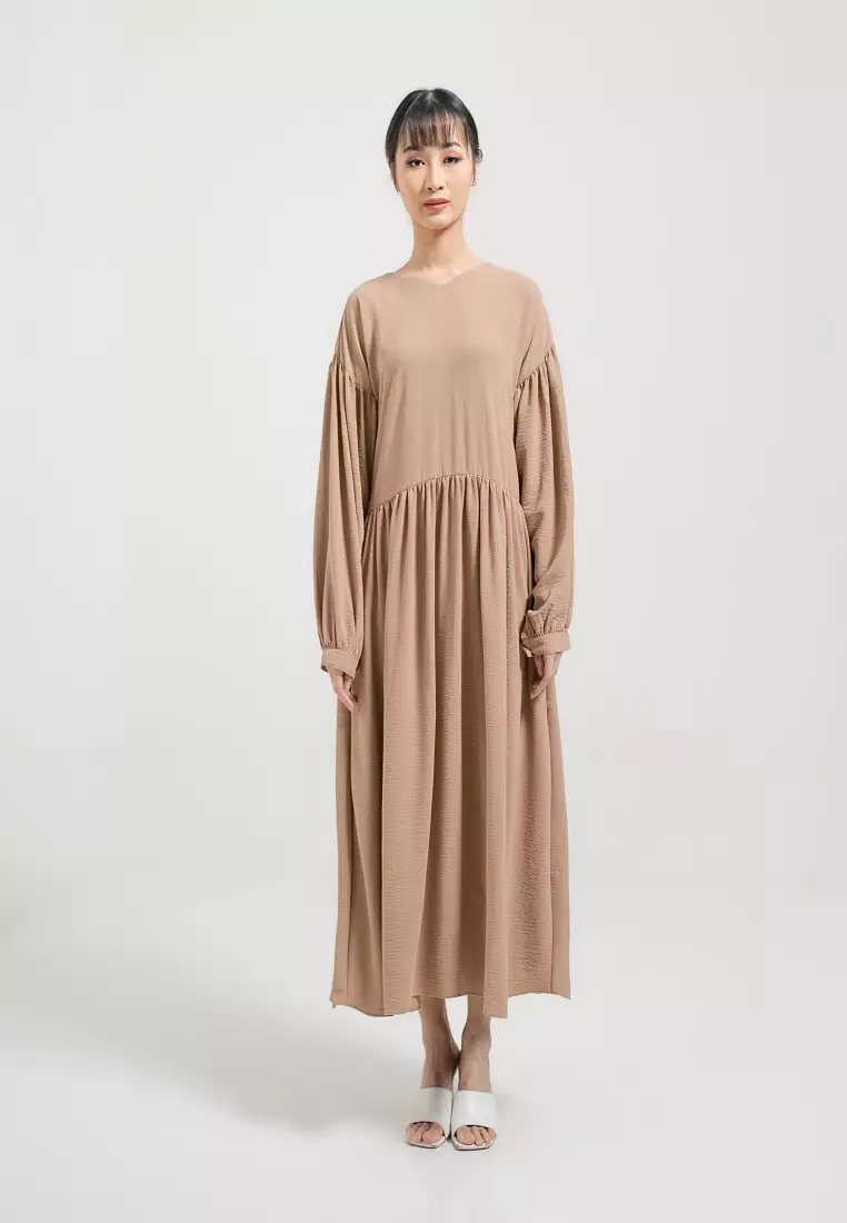 Gian Midi Dress Light Brown